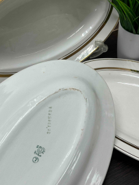 Сервировочное овальное блюдо Будянский ФЗ 1960х гг. Фаянс, позолота. Цена за 1шт. Картинка 3